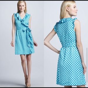Kate Spade | Aubrey blue gingham wrap dress | 8